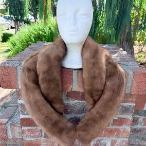 Mink Fur Stole or Shoulder Wrap  Vintage Glamour Elegant Style Velvet Lined
